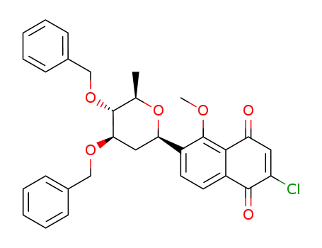 2-chloro-6-(3,4-di-O-benzyl-2,6-dideoxy-β-D-arabino-hexopyranosyl)-5-methoxy-1,4-naphthoquinone