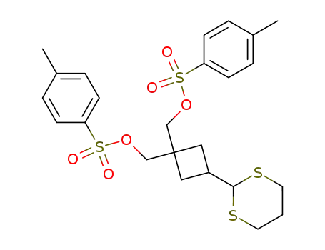 Molecular Structure of 305819-06-1 (3-(1,3-dithiacyclohex-2-yl)-1,1-di(p-tosyloxymethyl)cyclobutane)