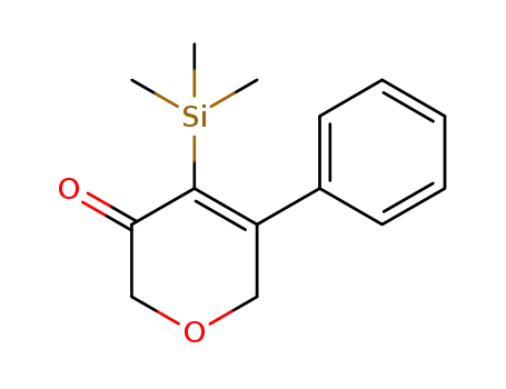 Molecular Structure of 1379664-49-9 (5-phenyl-4-(trimethylsilyl)-2H-pyran-3(6H)-one)