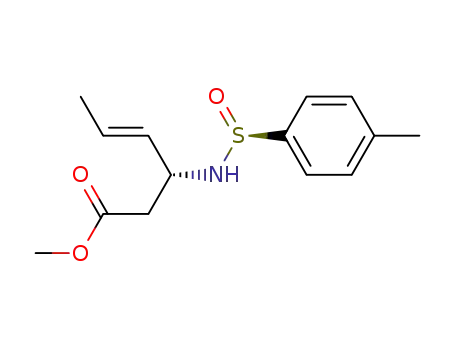 4-Hexenoic acid, 3-[[(S)-(4-methylphenyl)sulfinyl]amino]-, methyl ester,
(3R,4E)-