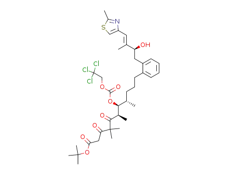 (6R,7S,8S)-11-{2-[(E)-(S)-2-Hydroxy-3-methyl-4-(2-methyl-thiazol-4-yl)-but-3-enyl]-phenyl}-4,4,6,8-tetramethyl-3,5-dioxo-7-(2,2,2-trichloro-ethoxycarbonyloxy)-undecanoic acid tert-butyl ester