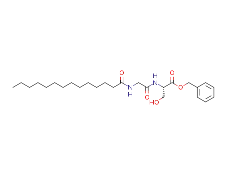 Molecular Structure of 260785-43-1 ((S)-3-Hydroxy-2-(2-tetradecanoylamino-acetylamino)-propionic acid benzyl ester)