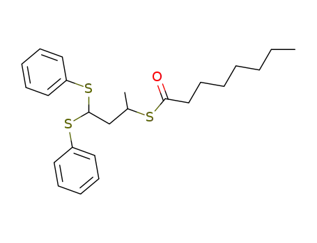 octanethioic acid <i>S</i>-(1-methyl-3,3-bis-phenylsulfanyl-propyl) ester