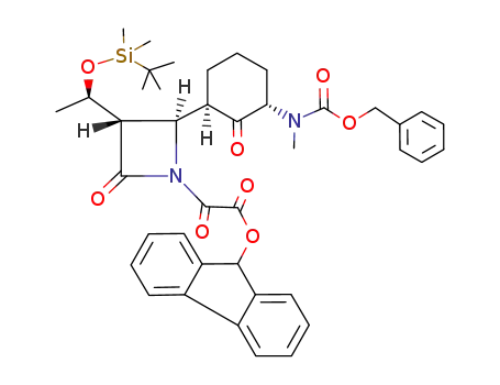{(2R,3S)-2-[(1R,3S)-3-(Benzyloxycarbonyl-methyl-amino)-2-oxo-cyclohexyl]-3-[(R)-1-(tert-butyl-dimethyl-silanyloxy)-ethyl]-4-oxo-azetidin-1-yl}-oxo-acetic acid 9H-fluoren-9-yl ester