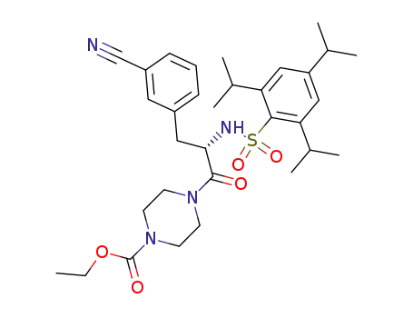 1-Piperazinecarboxylic acid,
4-[(2S)-3-(3-cyanophenyl)-1-oxo-2-[[[2,4,6-tris(1-methylethyl)phenyl]sulf
onyl]amino]propyl]-, ethyl ester