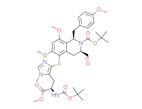 (1R,3R)-N-(tert-butoxycarbonyl)-5-<<2-(tert-butoxycarbonyl)-3-formyl-6,8-dimethoxy-1-<(4-methoxyphenyl)methyl>-1,2,3,4-tetrahydroisoquinolin-5-yl>thio>-3-methyl-D-histidine methyl ester