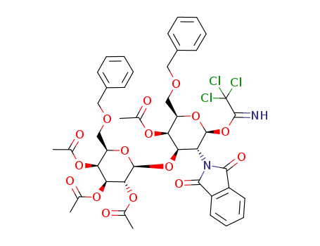 2,3,4-tri-O-acetyl-6-O-benzyl-β-D-galactopyranosyl-(1->3)-4-O-acetyl-6-O-benzyl-2-deoxy-2-phthalimido-β-D-galactopyranosyl trichloroacetimidate