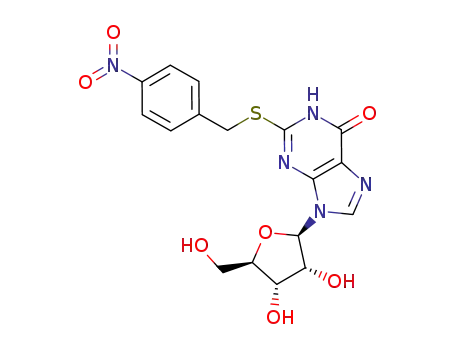 Molecular Structure of 88868-74-0 (Xanthosine, 2-S-[(4-nitrophenyl)methyl]-2-thio-)