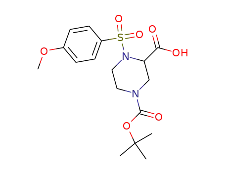 Molecular Structure of 204140-53-4 (1-(4-methoxyphenyl)sulfonyl-4-(tert-butoxycarbonyl)piperazine-2-carboxylic acid)