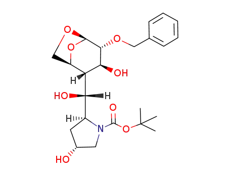 (2S,4R)-2-[(R)-((1S,2S,3S,4R,5R)-4-Benzyloxy-3-hydroxy-6,8-dioxa-bicyclo[3.2.1]oct-2-yl)-hydroxy-methyl]-4-hydroxy-pyrrolidine-1-carboxylic acid tert-butyl ester
