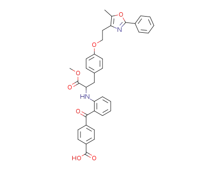 4-(2-<1-carboxy-2-<4-(2-<5-methyl-2-phenyloxazol-4-yl>ethoxy)phenyl>ethylamino>benzoyl)benzoic acid methyl ester