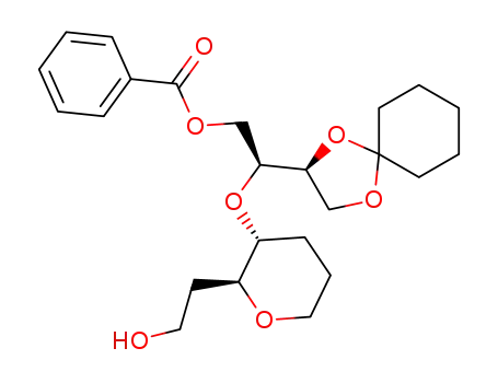 Benzoic acid (S)-2-(S)-1,4-dioxa-spiro[4.5]dec-2-yl-2-[(2S,3R)-2-(2-hydroxy-ethyl)-tetrahydro-pyran-3-yloxy]-ethyl ester