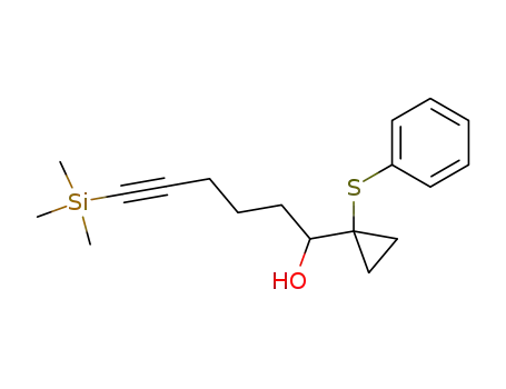 Molecular Structure of 288304-19-8 (6-(trimethylsilyl)-1-(1'-phenylthiocyclopropyl)hex-5-yn-1-ol)