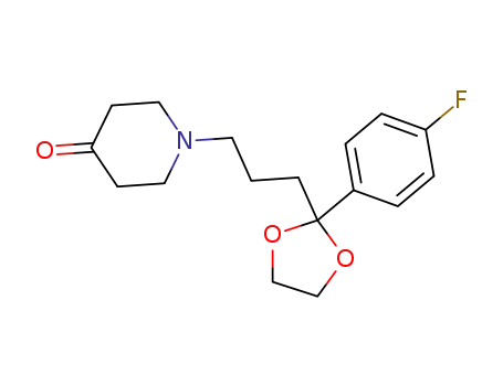 Molecular Structure of 56660-98-1 (4-Piperidinone, 1-[3-[2-(4-fluorophenyl)-1,3-dioxolan-2-yl]propyl]-)