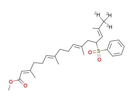 (2E,6E,10E,14E)-3,7,11,15-tetramethyl-13-(phenylsulfonyl)[16,16,16-2H<sub>3</sub>]hexadeca-2,6,10,14-tetraenoate