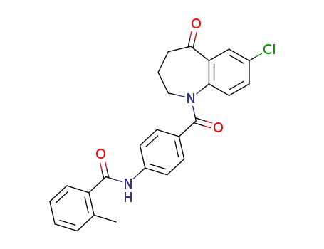 Molecular Structure of 137977-35-6 (7-chloro-1-[4-[(2-methylbenzoyl)amino]benzoyl]-5-oxo-2,3,4,5-tetrahydro-1H-1-benzazepine)