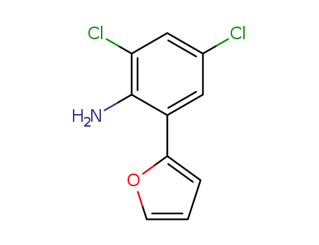 Molecular Structure of 1421504-06-4 (2,4-dichloro-6-(furan-2-yl)aniline)