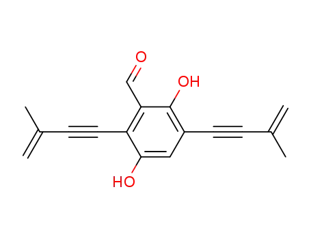 Benzaldehyde, 2,5-dihydroxy-3,6-bis(3-methyl-3-buten-1-ynyl)-