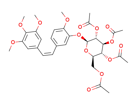 (Z)-3,4,4',5-tetramethoxy-3'-(2,3,4,6-tetra-O-acetyl-β-D-glucopyranosyloxy)stilbene