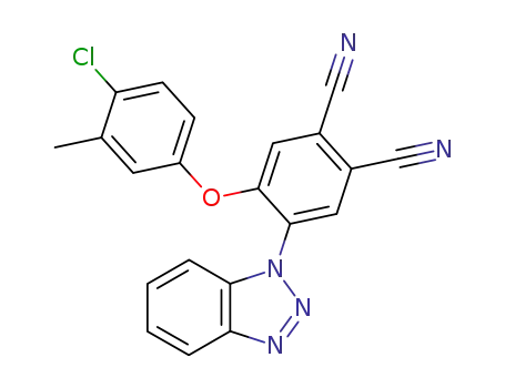 Molecular Structure of 492447-18-4 (4-(1H-1,2,3-benzotriazol-1-yl)-5-(4-chloro-3-methylphenoxy)phthalonitrile)