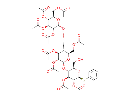 phenyl O-(2,3,4,6-tetra-O-acetyl-α-D-glucopyranosyl-(1->4)-O-(2,3,6-tri-O-acetyl-α-D-glucopyranosyl)-(1->4)-2,3-di-O-acetyl-1-thio-β-D-glucopyranoside