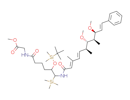 [5-(tert-Butyl-dimethyl-silanyloxy)-6-((2E,4E,10E)-(6S,7S,8R,9S)-7,9-dimethoxy-3,6,8-trimethyl-11-phenyl-undeca-2,4,10-trienoylamino)-6-trimethylsilanyl-hexanoylamino]-acetic acid methyl ester