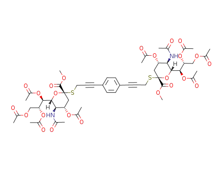 1,4-bis-(methyl 5-acetamido-4,7,8,9-tetra-O-acetyl-3,5-dideoxy-D-glycero-α-D-galacto-2-nonulopyranosylthioonate prop-2-ynyl)benzene