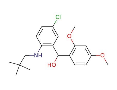 Molecular Structure of 152911-65-4 ([5-chloro-2-(2,2-dimethyl-propylamino)-phenyl]-(2,4-dimethoxy-phenyl)-methanol)