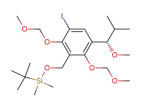 <i>tert</i>-butyl-[3-iodo-2,6-bis-methoxymethoxy-5-(1-methoxy-2-methyl-propyl)-benzyloxy]-dimethyl-silane