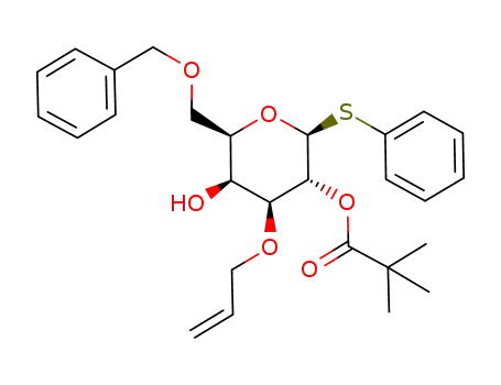 Molecular Structure of 400091-16-9 (phenyl 3-O-allyl-6-O-benzyl-2-O-pivaloyl-1-thio-β-D-galactopyranoside)