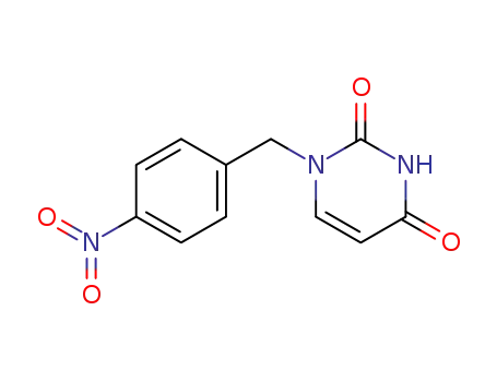 Molecular Structure of 7263-86-7 (1-(4-nitrobenzyl)pyrimidine-2,4(1H,3H)-dione)