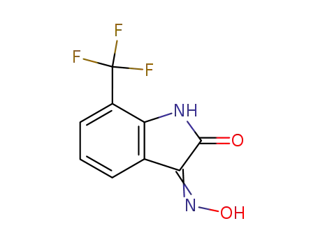 Molecular Structure of 74396-78-4 ((3Z)-7-(TRIFLUOROMETHYL)-1H-INDOLE-2,3-DIONE 3-OXIME)