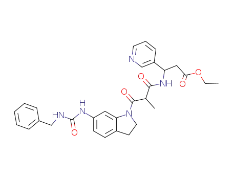 (R,S)-ethyl 3-{3-[6-(3-benzylureido)indolin-1-yl]-2-methyl-3-oxopropanoylamino}-3-(pyridin-3-yl)propanoate