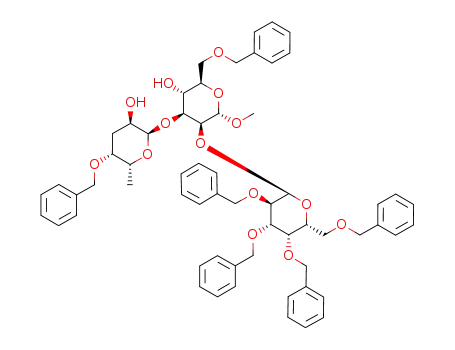 methyl 6-O-benzyl-2-O-(2'',3'',4'',6''-tetra-O-benzyl-α-D-galactopyranosyl)-3-O-(4'-O-benzyl-3',6'-dideoxy-α-D-xylo-hexopyranosyl)-α-D-mannopyranoside