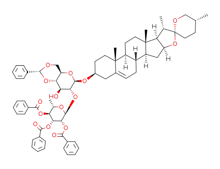 diosgenyl 2,3,4-tri-O-benzoyl-α-L-rhamnopyranosyl-(1->2)-4,6-O-benzylidene-β-D-glucopyranoside
