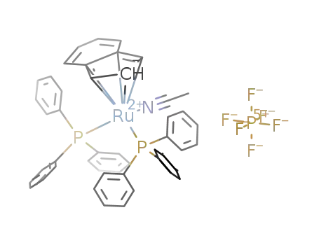 Molecular Structure of 241152-08-9 ([(η5-indenyl)(triphenylphosphine)(acetonitrile)ruthenium(II)] hexafluorophosphate)