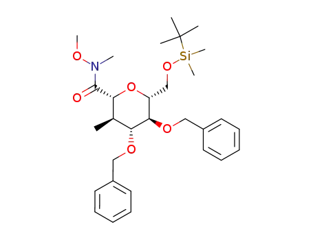 (2R,3R,4R,5S,6R)-4,5-Bis-benzyloxy-6-(tert-butyl-dimethyl-silanyloxymethyl)-3-methyl-tetrahydro-pyran-2-carboxylic acid methoxy-methyl-amide