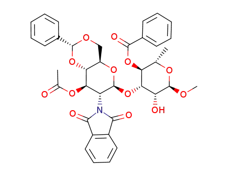methyl 3-O-acetyl-4,6-O-benzylidene-2-deoxy-2-phthalimido-β-D-glucopyranosyl-(1-> 3)-4-O-benzoyl-α-L-rhamnopyranoside