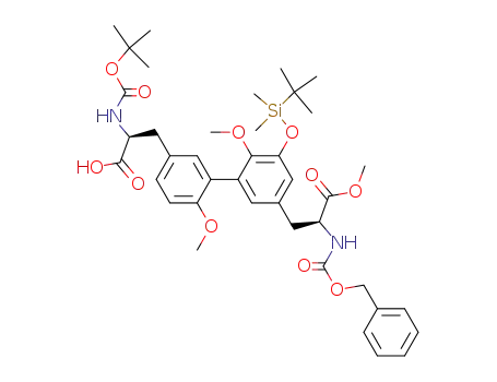 3-[5'-(2-benzyloxycarbonylamino-2-methoxycarbonyl-ethyl)-3'-(<i>tert</i>-butyl-dimethyl-silanyloxy)-6,2'-dimethoxy-biphenyl-3-yl]-2-<i>tert</i>-butoxycarbonylamino-propionic acid