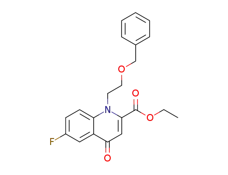 Molecular Structure of 353290-51-4 (1-(2-benzyloxy-ethyl)-6-fluoro-4-oxo-1,4-dihydro-quinoline-2-carboxylic acid ethyl ester)