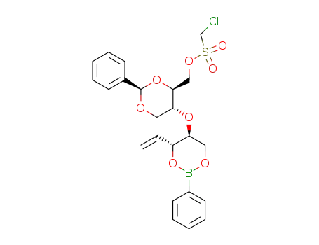 Molecular Structure of 475641-81-7 (Chloro-methanesulfonic acid (2R,4S,5R)-2-phenyl-5-((4R,5S)-2-phenyl-4-vinyl-[1,3,2]dioxaborinan-5-yloxy)-[1,3]dioxan-4-ylmethyl ester)