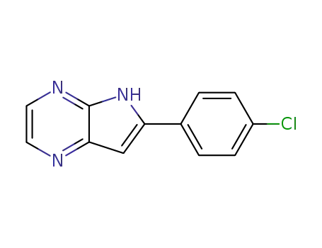 Molecular Structure of 139962-78-0 (4H-Pyrrolo[2,3-b]pyrazine, 6-(4-chlorophenyl)-)