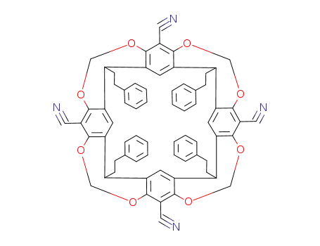 7,11,15,28-tetracyano-1,21,23,25-tetrakis(2-phenethyl)-2,20:3,19-dimetheno-1H,21H,23H,25H-bis[1,3]dioxocino[5,4-i:5',4'-i']benzo[1,2-d:5,4-d']-bis[1,3]benzodioxocin