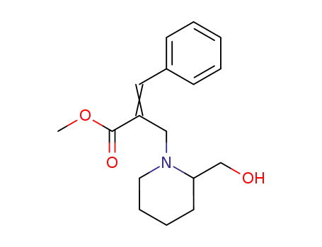 Molecular Structure of 505030-55-7 ((Z)-2-(2-Hydroxymethyl-piperidin-1-ylmethyl)-3-phenyl-acrylic acid methyl ester)