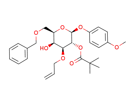 Molecular Structure of 400091-07-8 (4-methoxyphenyl 3-O-allyl-6-O-benzyl-2-O-pivaloyl-β-D-galactopyranoside)
