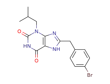 Molecular Structure of 480445-51-0 (8-(4-bromo-benzyl)-3-isobutyl-3,7-dihydro-purine-2,6-dione)