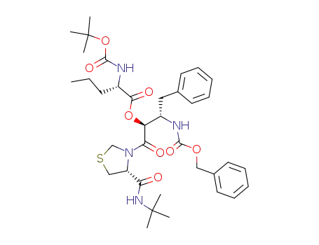 (S)-2-tert-Butoxycarbonylamino-pentanoic acid (1S,2S)-2-benzyloxycarbonylamino-1-((R)-4-tert-butylcarbamoyl-thiazolidine-3-carbonyl)-3-phenyl-propyl ester