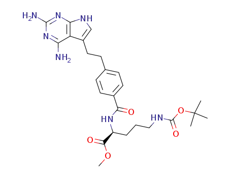methyl N<sup>δ</sup>-(tert-butoxycarbonyl)-N<sup>α</sup>-[4-[2-(2,4-diamino-7H-pyrrolo[2,3-d]pyrimidin-5-yl)ethyl]benzoyl]-L-ornithinate