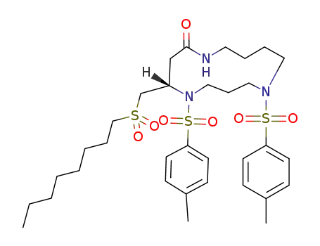 (-)-(4S)-5,9-bis[(4-methylphenyl)sulfonyl]-4-[(octylsulfonyl)methyl]-1,5,9-triazacyclotridecan-2-one