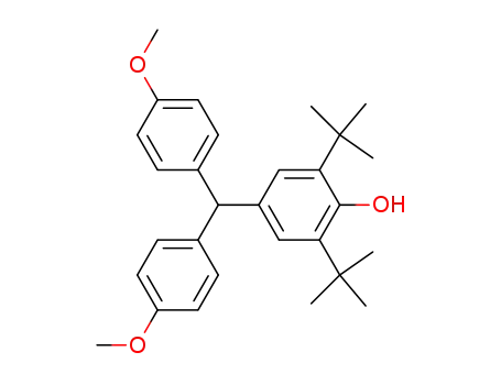 Molecular Structure of 13391-91-8 (4',4''-Dimethoxy-3,5-di-tert.-butyl-4-hydroxy-triphenylmethan)